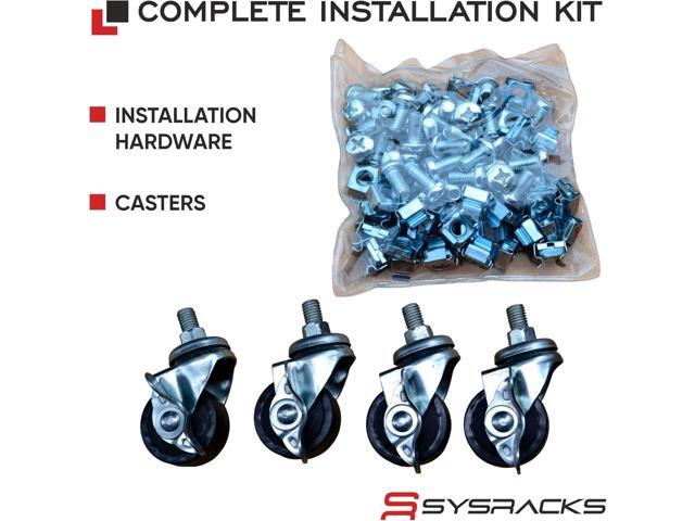 Sysracks 18U 4 Post Open Frame 19 inch Network Server Rack Relay Cabinet Adjustable Depth 24'-37'