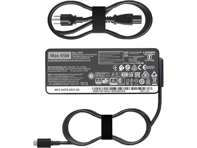 45w USB Type C AC Laptop Charger Fit for Lenovo ThinkPad Yoga Chromebook 300e 100e 500e C330 S330 S340 T480 T480s T580 T580s C630 E480 E580 720 730...