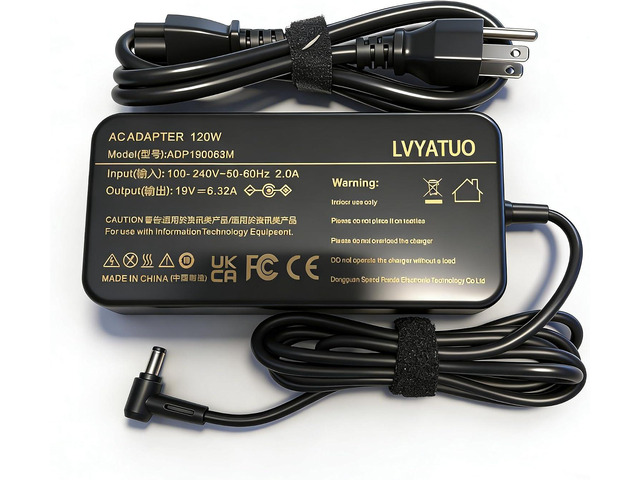 120W 19V 6.32A Power Adapter Fit for Asus Rog GL502VT GL502V GL502 GL502VT-DS71 N750 N500 G50 N53S N55 Gaming, PA-1121-28 A15-120P1A Charger
