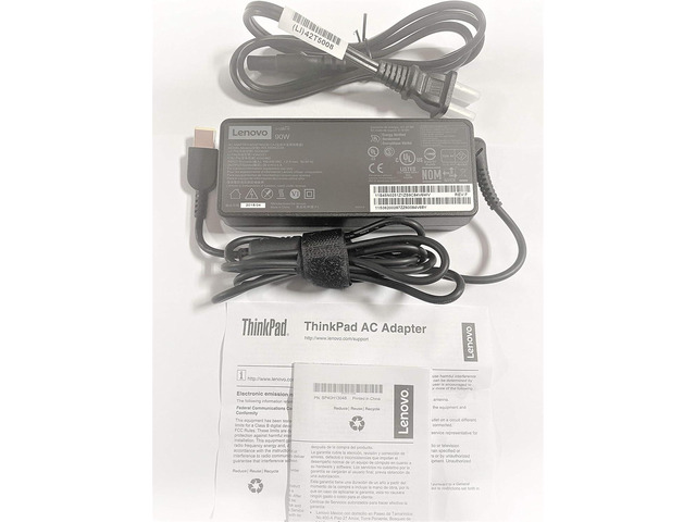 Lenovo 90W Slim Tip Ac Adapter ( 0B46994, ADLX90NLC2A, Original Packaging ) USA 2 Pin Power Cord Included, Black.
