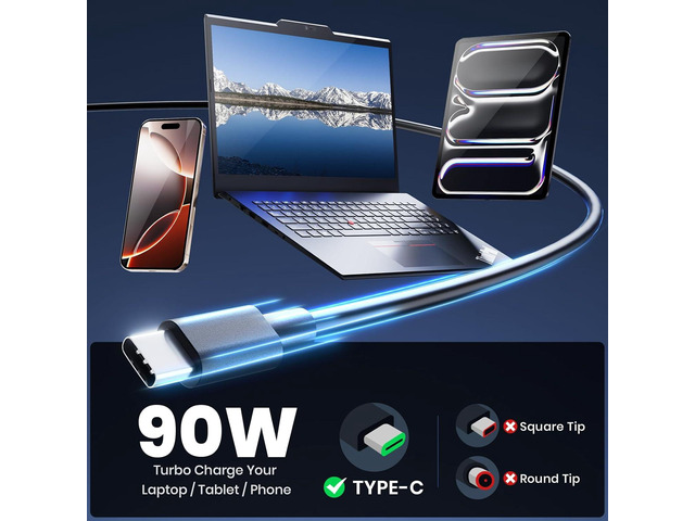 90W 65W 45W USB C Laptop Charger for Dell Latitude 5420 5430 5520 5440 5330 7430 7420 7400 7520 7530 Type C PD Power Adapter