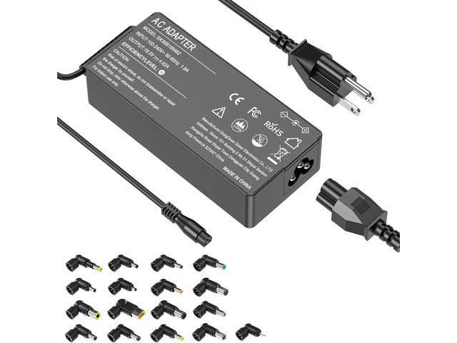 90W Universal Laptop Charger with 17 Tips, Compatible with Acer Asus HP Len OVO Dell Samsung Toshiba IBM Fujitsu Notebook Ultrabook Chromebook...