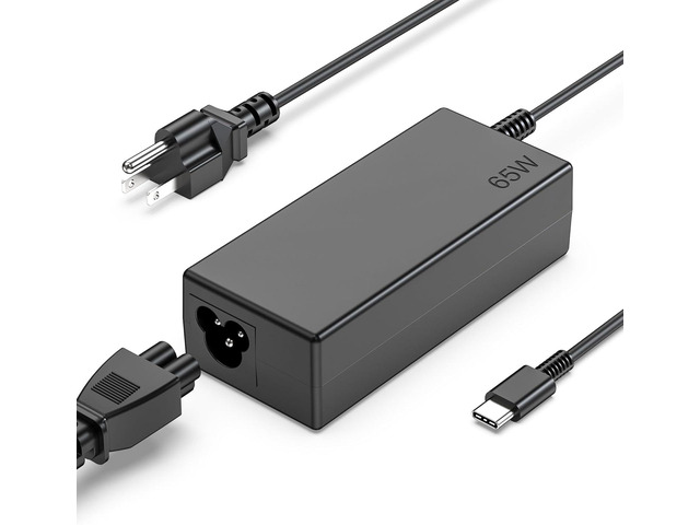 65W USB C Chromebook Charger, USB-C Laptop Charger Replacement for Lenovo ThinkPad Yoga, HP Chromebook X360, Dell Latitude, Samsung, Acer, Asus,...