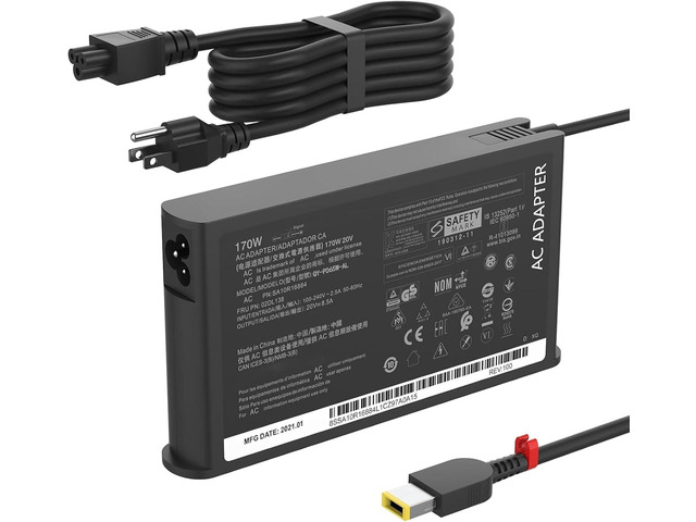 170W Laptop Charger Compatible with Lenovo ThinkPad P1 P17 P16v P15v P15 Gen 7 6 5 4 3 2 1 Extreme X1 P50 P51 P52 P53 P70 P71 P73 Legion Slim 5 5i...