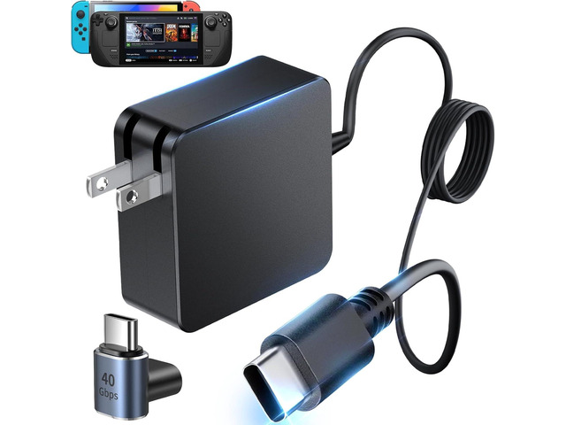 45 Watt Charger for Steam Deck, for Nintendo Switch Lite/OLED/Charging Station/Dock Sat, Switch/XBX/PS5 Controller Stream Deck AC Adapter USB C...