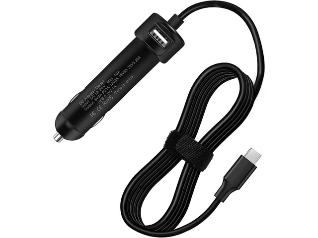 65W USB-C DC Travel Adapter Auto Car Charger Compatible with Dell Latitude 5550 5450 5350 9450 7650 7640 7450 7350 Inspiron 14 7440 7445 xps 13...