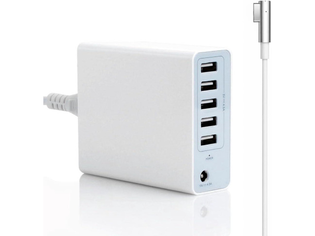 110W GaN Charger with 1 DC Port & 5 USB Ports, 85W Mag 2 L-Tip Power Adapter Charger for Mac Book Pro 13/15/17 Inch, Fast USB Charging Adapter...