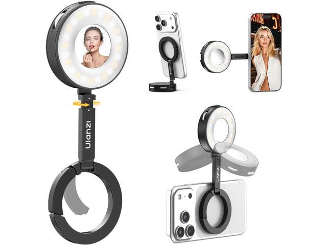 ULANZI ML05 Selfie Light for iPhone - Maglock Magnetic Phone Selfie Ring Light with Mirror, 9000K CRI97 Full Angle Portable LED Smartphone Fill...