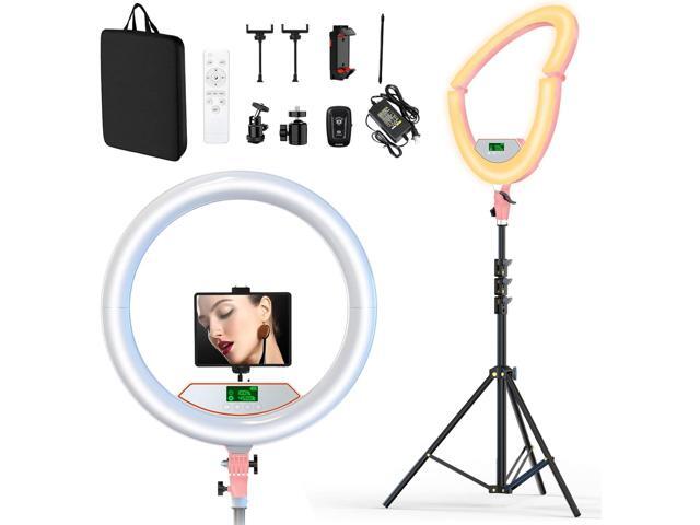 22' Large Ring Light with Stand,Foldable LED Big Ring Light Tripod for iPhone Phone Ipad, 75' Tall Tripod Touch Screen,Wireless Remote for Live...