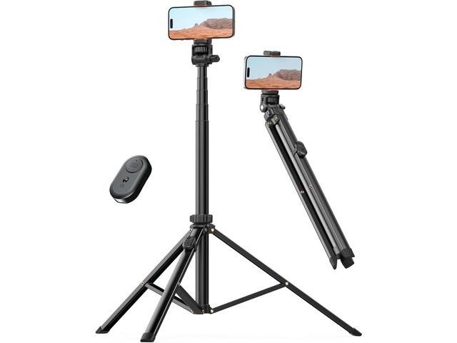 86'' Phone Tripod & Selfie Stick, Tripod for iPhone with Detachable Remote, Portable Phone Tripod Stand for Video Recording, Travel Tripod for Cell...