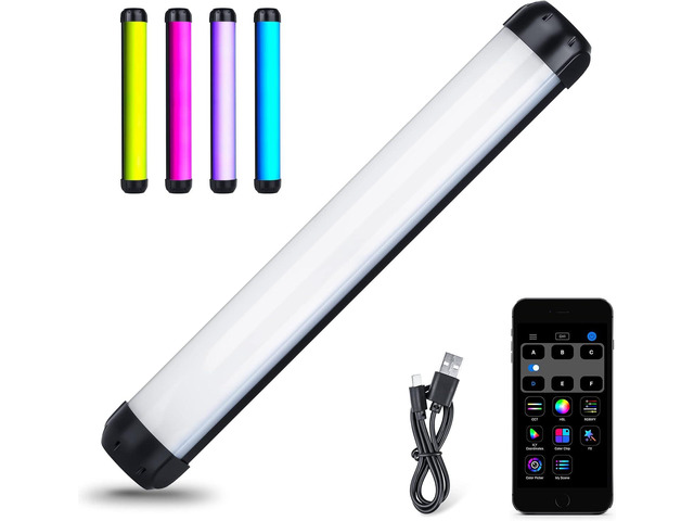 Handheld Light Wand, K21 RGB Light Stick Tube, APP Control 2500K-8500K LED Light Stick Wand for Night Light Painting Photography Video Tiktok Vlog...