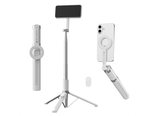 K & F CONCEPT Lightweight 71 inch Mag-Safe Selfie Stick Tripod, Portable Extendable Phone Stand with Bluetooth Remote, 3-Axis Adjustment Aluminium...