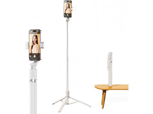 Selfie Stick Tripod 68', Extendable Selfie Pole with Removable Fill Light & Bluetooth Remote, 3 Modes 360° Rotation, Compact Tripod Stand for...