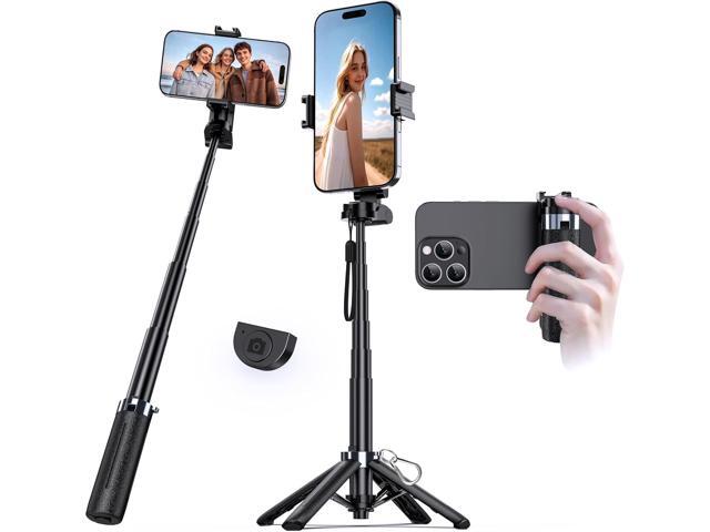 UBeesize Mini Selfie Stick Tripod with Rechargeable Remote Pocket-Size Travel Phone Stand w/Hook, 360Â° Rotating Holder, Lightweight Tripod for...