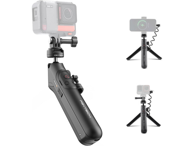 PGYTECH CapLock MantisPod Power for Insta360, 5000mAh Battery Grip Handle Mount, Quick Release Charging Selfie Stick & Remote Control, Vlog...