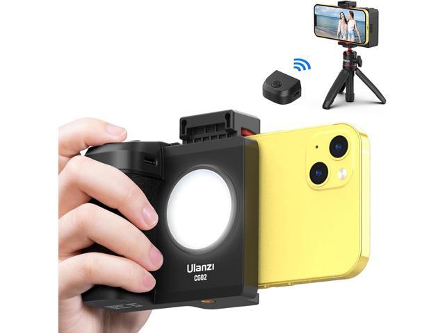 ULANZI CG02 Upgraded Smartphone Camera Shutter Handle Grip w Detachable Wireless Bluetooth Remote Control,Three-Gear Adjustable Fill Light for...