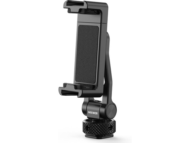 NEEWER GA010 Phone Tripod Mount, 6590mm Adjustable Phone Clamp Holder with 1/4' Thread, 180° Tilt, 360° Swivel, Cold Shoe Accessories Compatible...