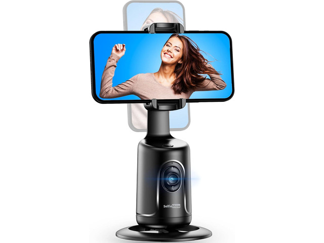 Auto Tracking Phone Holder, Auto Face Tracking Tripod, Portable All-in-one Smart Selfie Stick 360 Rotation Fast Face & Object Tracking Cameraman...
