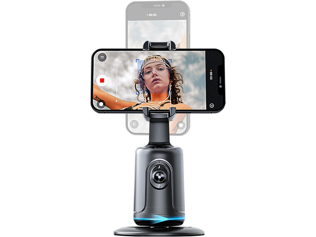 GREEN HOUSE Auto Face Tracking Phone Holder & Mount, GH-USTTA-BK 360° Fast Rotation, Gimbal Stabilizer, Gesture Recognition, For Vlog, YouTube,...