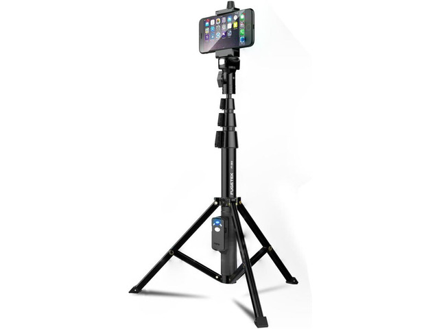 Fugetek 51' Professional Selfie Stick Tripod, 100% All Aluminum Stick & Legs, Lightweight, Detachable Bluetooth Remote, Portable All in One,...