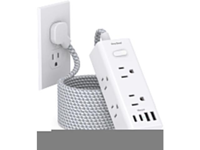 10 Ft Power Strip Surge Protector - One Beat 6 Widely Outlets with 4 USB Ports(2 USB C), 3 Sided Outlet Extender, Flat Plug Extension Cord, Wall...
