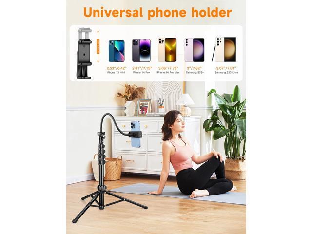 Phone Tripod, 86' Tall Tripod for iPhone with Flexible Gooseneck & Remote, Portable Aluminum Cellphone Stand for Selfies, Video Recording,Travel,...