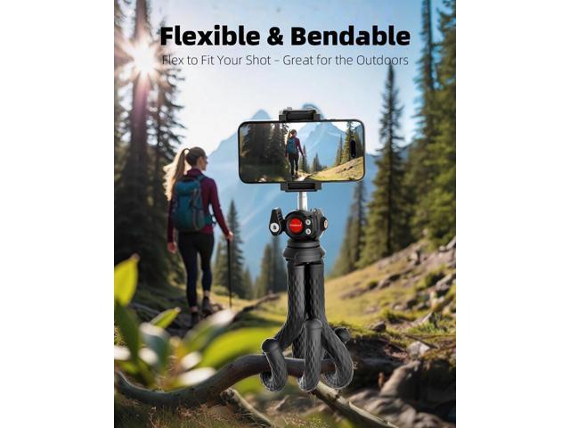 Flexible Phone Tripod with Wireless Remote, Lightweight Phone Tripod Stand for Video Recording Vlogging Selfie, Compatible with iPhone Samsung...
