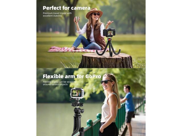 Flexible Phone Tripod with Wireless Remote, Lightweight Phone Tripod Stand for Video Recording Vlogging Selfie, Compatible with iPhone Samsung...