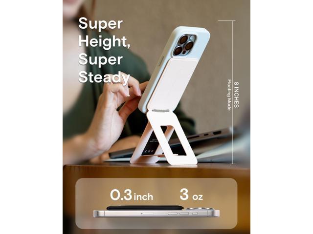 MOFT Phone Stand, Magnetic Phone Tripod Stand Stain-Resistant MOVAS Leather & Angle Adjustment & Strong Magnets Tripod for iPhone 16/15/14/13/12...