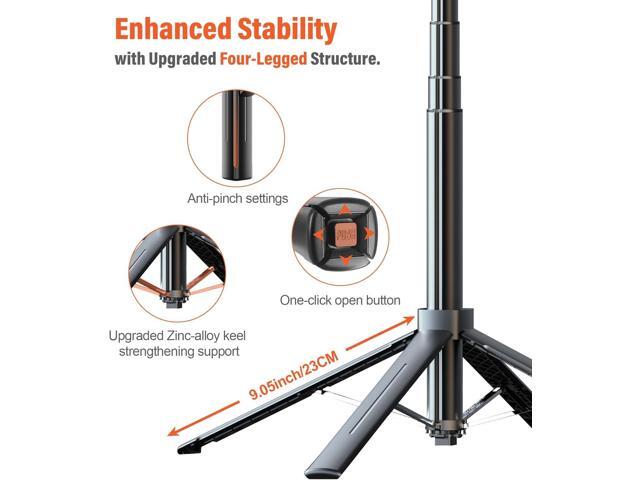Selfie Stick Phone Tripod - 71 inch Tall Cell Phone Holder with Detachable Wireless Remote and 2 LED Lights for Recording, Video and Picture, Phone...