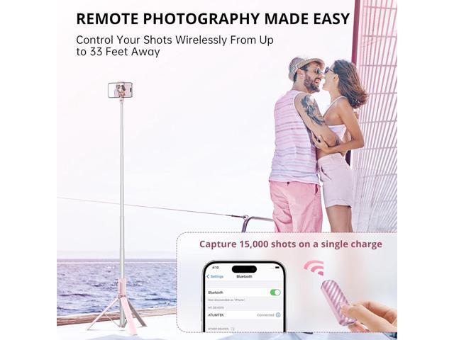ATUMTEK 55' Selfie Stick Tripod, All-in-one Extendable Aluminum Phone Tripod with Rechargeable Bluetooth Remote for iPhone, Samsung, Google, LG,...