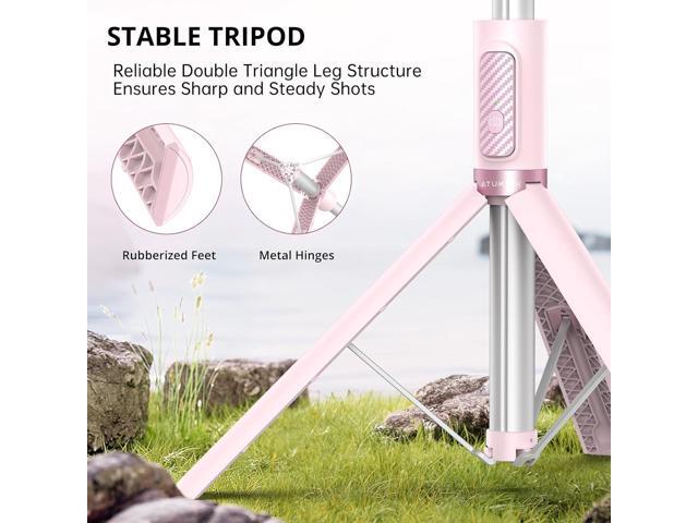 ATUMTEK 55' Selfie Stick Tripod, All-in-one Extendable Aluminum Phone Tripod with Rechargeable Bluetooth Remote for iPhone, Samsung, Google, LG,...
