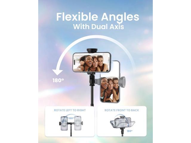 Automatic Tripod for iPhone, 66' Phone Tripod Selfie Stick for Cell Phone, Tripod Stand with Remote for Video Recording, Black