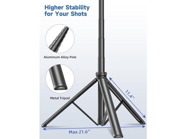 75' Phone Tripod, Selfie Stick with Remote and Phone Holder, Extendable Tripod for iPhone, Aluminum Cellphone TripodStand 360° Rotation Travel...