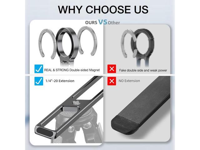 Magnetic Phone Tripod Stand Compatible with iPhone 16 15 14 13 12 Magsafe - Aluminium Smartphone Mini Tripod Pocket Cell Phone Stand Dual-Sided...