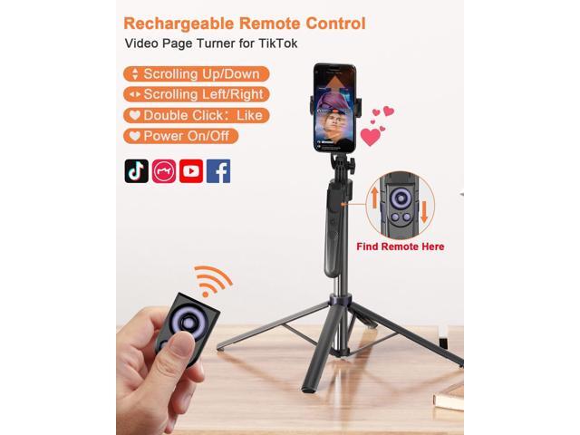 71 Auto Face Tracking Tripod for iPhone with Light,360° Rotating Phone Stand with Rechargeable Remote Control for TikTok Vlog Video Recording,...