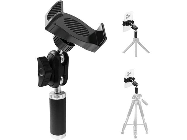 Tripod Phone Mount, Universal Phone Holder for Tripod, Cell Phone Tripod Mount Adapter Multi Angle Adjustment Tripod Phone Holder for iPhone,...