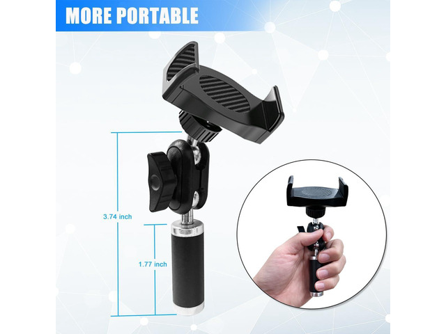 Tripod Phone Mount, Universal Phone Holder for Tripod, Cell Phone Tripod Mount Adapter Multi Angle Adjustment Tripod Phone Holder for iPhone,...