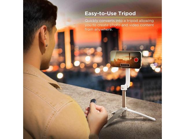 PureGear Magnetic Selfie Stick Tripod Stand with Wireless Remote, Compatible with MagSafe for iPhone 16/15/14/13/12 Series and Android Phones,...