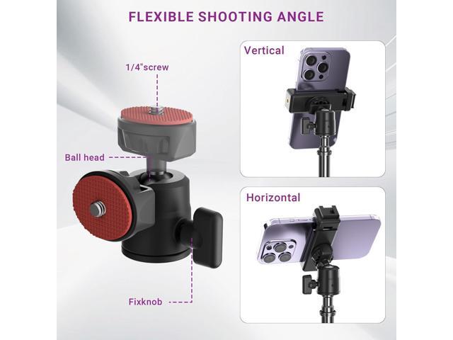 67' Camera Tripod Stand, Compact Tripod for Camera with Phone Holder & Ball Head, Portable Aluminum DSLR Tripods for Cell Phone, Video Recording,...