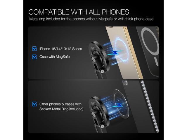 Magnetic Pocket Phone Tripod Foldable Compatible with Magsafe for iPhone 15/14/13/12 Plus Pro Max Series, Mini Cell Phone Tripod Mount Handle...