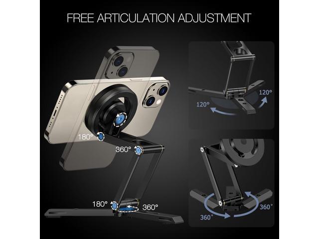 Magnetic Pocket Phone Tripod Foldable Compatible with Magsafe for iPhone 15/14/13/12 Plus Pro Max Series, Mini Cell Phone Tripod Mount Handle...