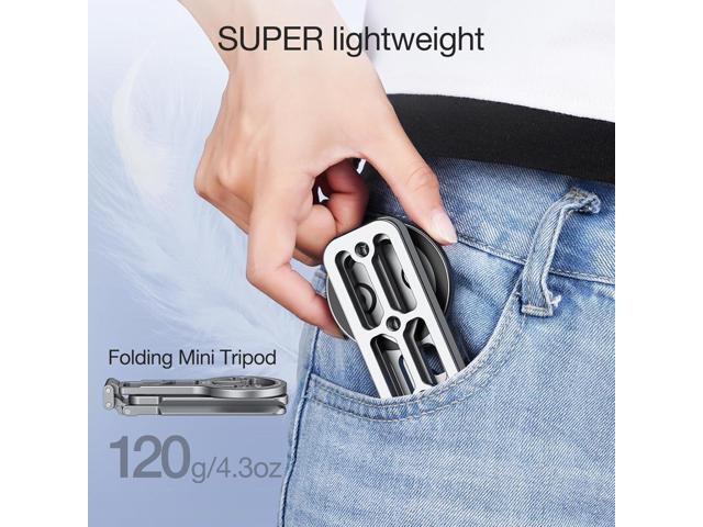 Magnetic Pocket Phone Tripod Foldable Compatible with Magsafe for iPhone 15/14/13/12 Plus Pro Max Series, MG-05 Plus Cell Phone Tripod Mount Handle...