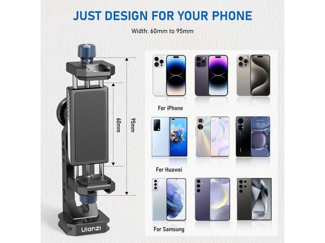 Ulanzi MA53 Smartphone Tripod Adapter, Arca Swiss/Uka Port, 2 Cold Shoe, 360 Metal Phone Tripod Adapter, iPhone Samsung Holder for Photo Video...