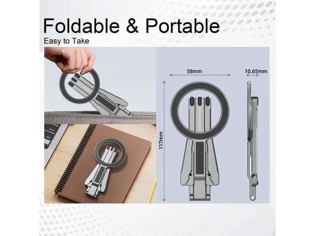 Magnetic Pocket Phone Tripod Aluminium Mini Desktop Foldable Magnetic Handheld Compatible for iPhone 16/15/14/13/12 Plus Pro Max,1/4' Tripod Phone...
