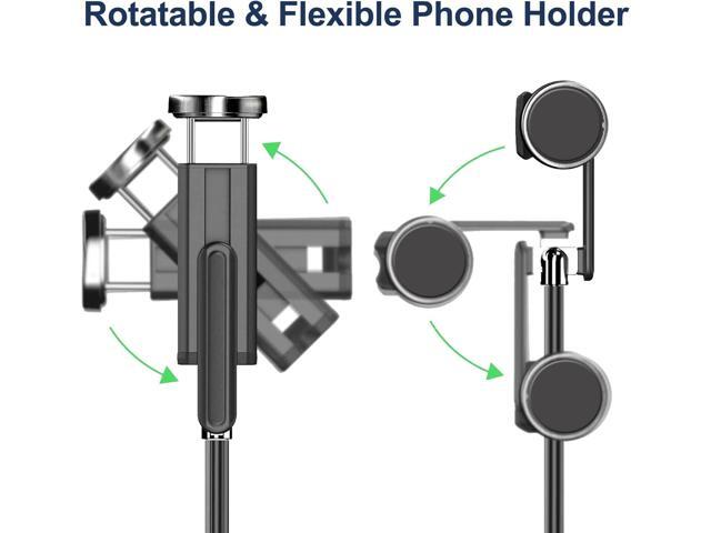 Selfie Stick Tripod with Remote Aluminum Alloy Phone Tripod Bluetooth Remote and 270°Rotation Stand Compatible with iPhone and Android Phone