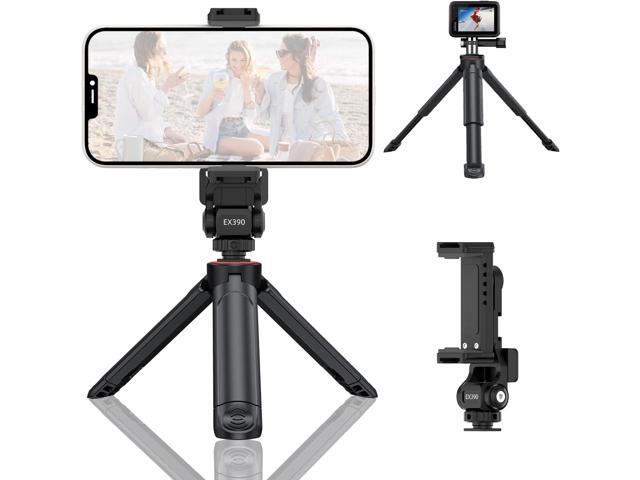 COMAN EX390 Extendable Mini Camera Tripod, Desktop Stand with Metal Phone Tripod Mount, Tabletop Tripod with 1/4' Screw for DSLR Camera Webcam...