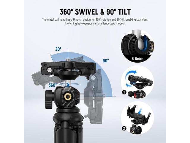 NEEWER Tripod for iPhone with Remote, Mini Flexible Phone Tripod Stand Vlog Selfie Stick with Phone Holder & Action Camera Adapter Compatible with...