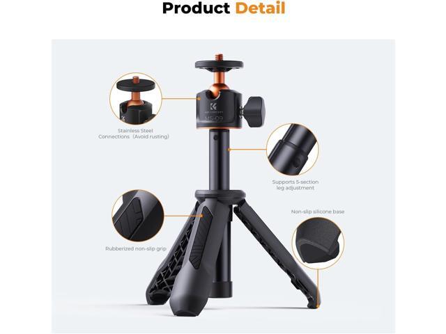 K & F Concept Selfie Stick Tripod, Handheld Tripod Small Camera Tripod Max Load Capacity 2kg, 1/4' Screw Universal for Sony A1 II A7 IV ZV-1F Canon...