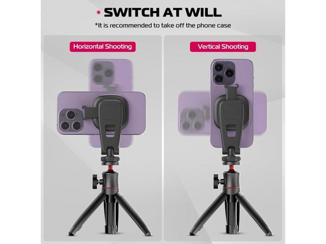 ULANZI Magnetic iPhone Tripod Mount MA23, Magnet Phone Holder Adapter Tripod Attachment Compatible with MagSafe Only for iPhone 12 13 14 15 16 Plus...
